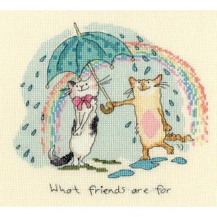 輸入刺繍キット Bothy Threads XAJ8 What friends are for (友達の