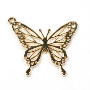 メタルフレーム 蝶(正面) ゴールド 1ヶ｜在庫ありの場合、土日祝除く通常1～3営業日で発送