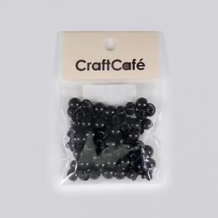 CraftCafe 目玉ボタン 黒 8mm 80個入り|在庫ありの場合、4営業日前後で発送(土日祝除く)