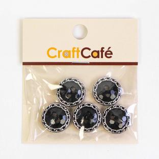 CraftCafe チェーンサークルボタン 15mm 5ヶ入 9928S