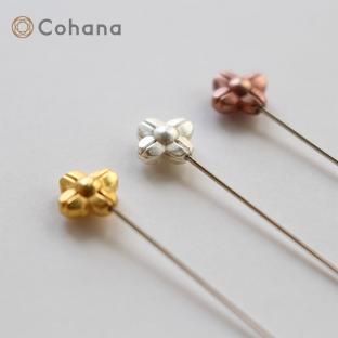 Cohana 金銀銅色のお花の待針