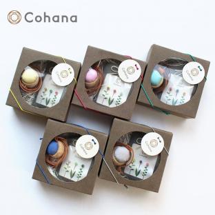 Cohana とんぼ玉の待針とヒノキのピンクッションネックレスセット