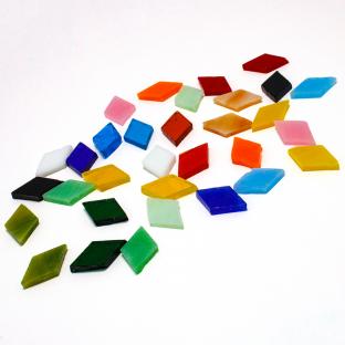モザイクガラス 菱形 ミックス 1.2×1.8cm 約50g入｜在庫ありの場合、土日祝除く通常1～3営業日で発送