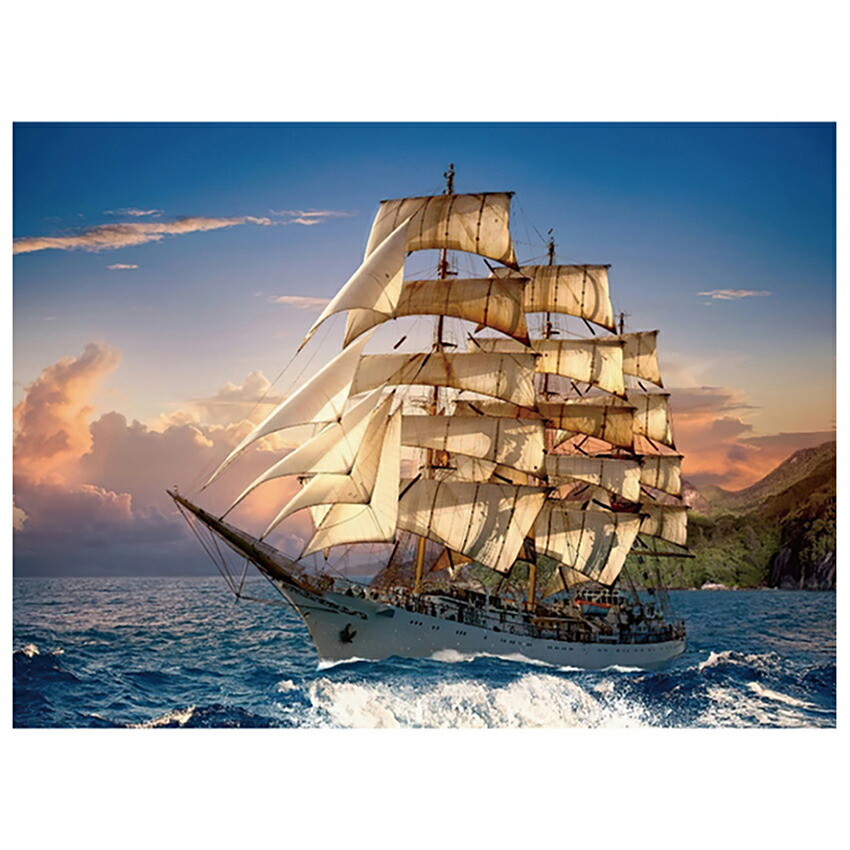 キラキラビーズアート 帆船 SCB-394 / キャンバスサイズ 40×30cm エルベール|在庫ありの場合、4営業日前後で発送(土日祝除く)