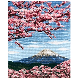 クロスステッチキット オリムパス 四季を彩る 日本の名所 桜と富士山