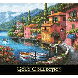 輸入刺しゅうキット　Dimensions　ゴールドコレクション 風景　Lakeside Village｜在庫ありの場合、土日祝除く通常1～3営業日で発送