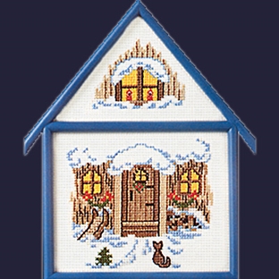 クロスステッチキット O.O.E. Christmas House with a cat｜在庫ありの場合、土日祝除く通常1～3営業日で発送