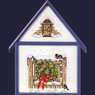 クロスステッチキット O.O.E. wreath with Christmas door｜在庫ありの場合、土日祝除く通常1～3営業日で発送
