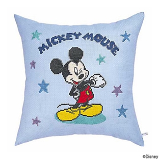 クロスステッチキット オリムパス Disney クッション ミッキーマウス・星 ｜在庫ありの場合、4営業日前後で発送(土日祝除く)