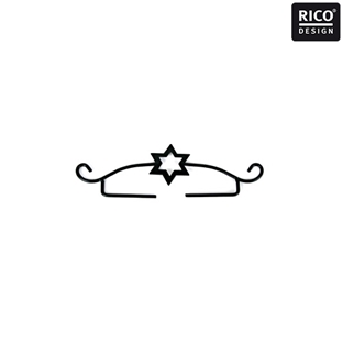 刺しゅう額　RICO　Deco hanger stars 11cm 黒 星1つ 【メール便可】