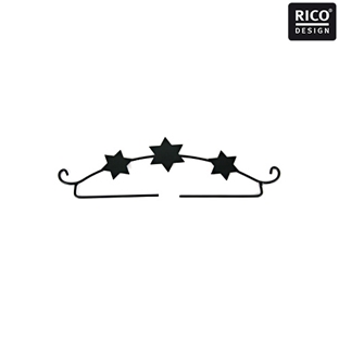 刺しゅう額　RICO　Deco hanger stars 21cm 黒 星3つ 【メール便可】