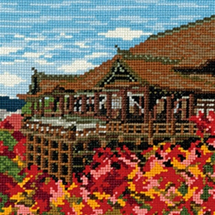 クロスステッチキット オリムパス 四季を彩る 日本の名所 紅葉と清水寺