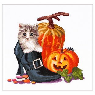 輸入刺しゅうキット　Thea GOUVERNEUR　Halloween Kitten 【メール便可】｜在庫ありの場合、土日祝除く通常1～3営業日で発送