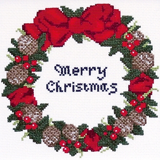 クロスステッチキット オリムパス Christmas Cross stitch kit 木の実のリース 