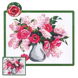 輸入刺しゅうキット　Princesse　Tableau 「Roses et lilas」 【メール便可】｜在庫ありの場合、土日祝除く通常1～3営業日で発送