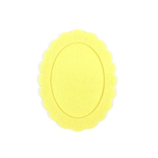刺しゅう　刺しゅう額　RICO　Felt frame yellow oval 10.5×14cm 【メール便可】