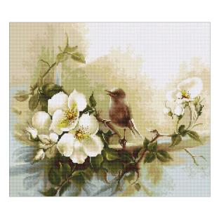 刺繍 Luca-S(ルーカス)Birdie 小鳥と白いつるバラ 輸入キット【メール便可】｜在庫ありの場合、土日祝除く通常1～3営業日で発送