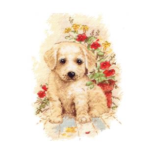 刺繍 Oben My puppy (私の子犬)|ゴールデンレトリバー 輸入キット｜在庫ありの場合、土日祝除く通常1～3営業日で発送