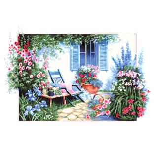 刺繍 Luca-S Flower Garden (花園)|クロスステッチ 輸入キット フラワー 花 庭 ルーカス【メール便可】
