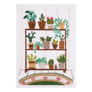 刺繍 PANNA Houseplants Corner. Display (観葉植物コーナー)|刺繍キット 自由刺し フランス刺繍 サボテン｜在庫ありの場合、土日祝除く通常1～3営業日で発送