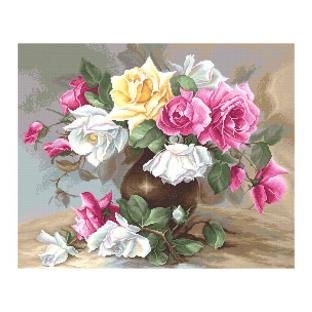 クロスステッチ Luca-s Vase with roses バラの花瓶 B587