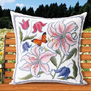 刺繍 オノエ・メグミ 花咲く庭の小さな物語 カサブランカと蝶