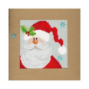 輸入刺繍 Bothy Threads（ボシースレッズ） Snowy Santa　雪のサンタ カードフレーム付き