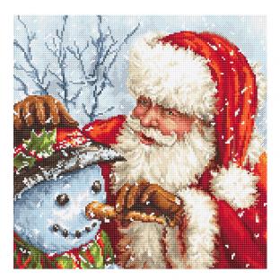 刺繍キット LETISTITCH 919 Santa Claus and Snowman サンタクロースとスノーマン｜在庫ありの場合、4営業日前後で発送(土日祝除く)
