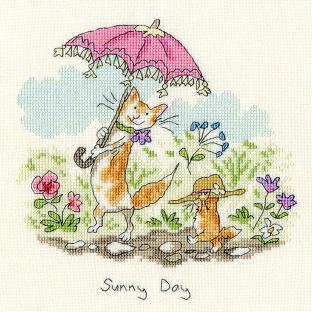 輸入刺繍キット Bothy Threads XAJ7 Sunny day 猫のお散歩 晴れた日に｜在庫ありの場合、土日祝除く通常1～3営業日で発送