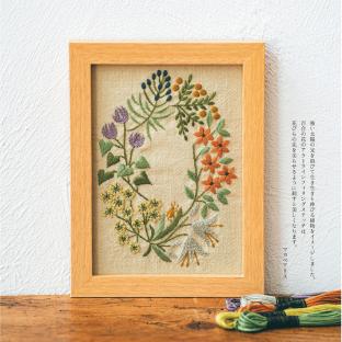 オリムパス 刺繍キット マカベアリス 四季のフレーム 夏 7538／フリーステッチ フラワー 季節の花