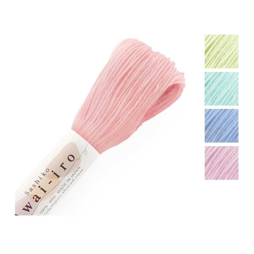 オリムパス 刺し子糸 淡い色 40m Pastel Color A11～A15 ｜在庫ありの場合、4営業日前後で発送(土日祝除く)