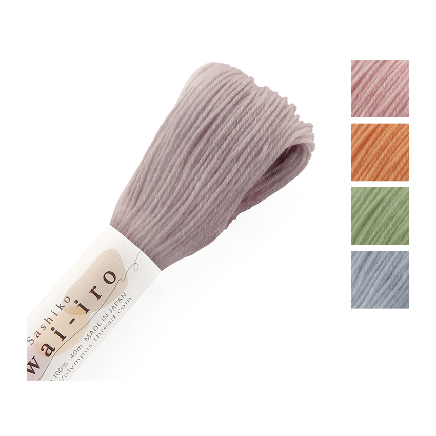 オリムパス 刺し子糸 淡い色 40m Kusumi Color A16～A20 |在庫ありの場合、4営業日前後で発送(土日祝除く)