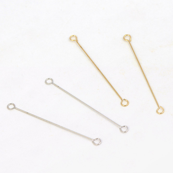 アクセサリー金具 9ピン(ピアノ線) 0.3×25mm シルバー・ゴールド 【メール便可】|在庫ありの場合、4営業日前後で発送(土日祝除く)